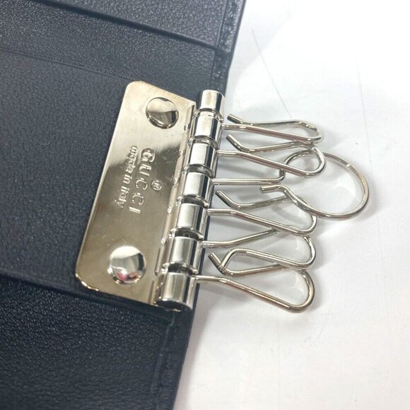 GUCCI 181680 Guccissima GG 6-key set 6 key case Key Case Sima leather Black - Picture 13 of 14